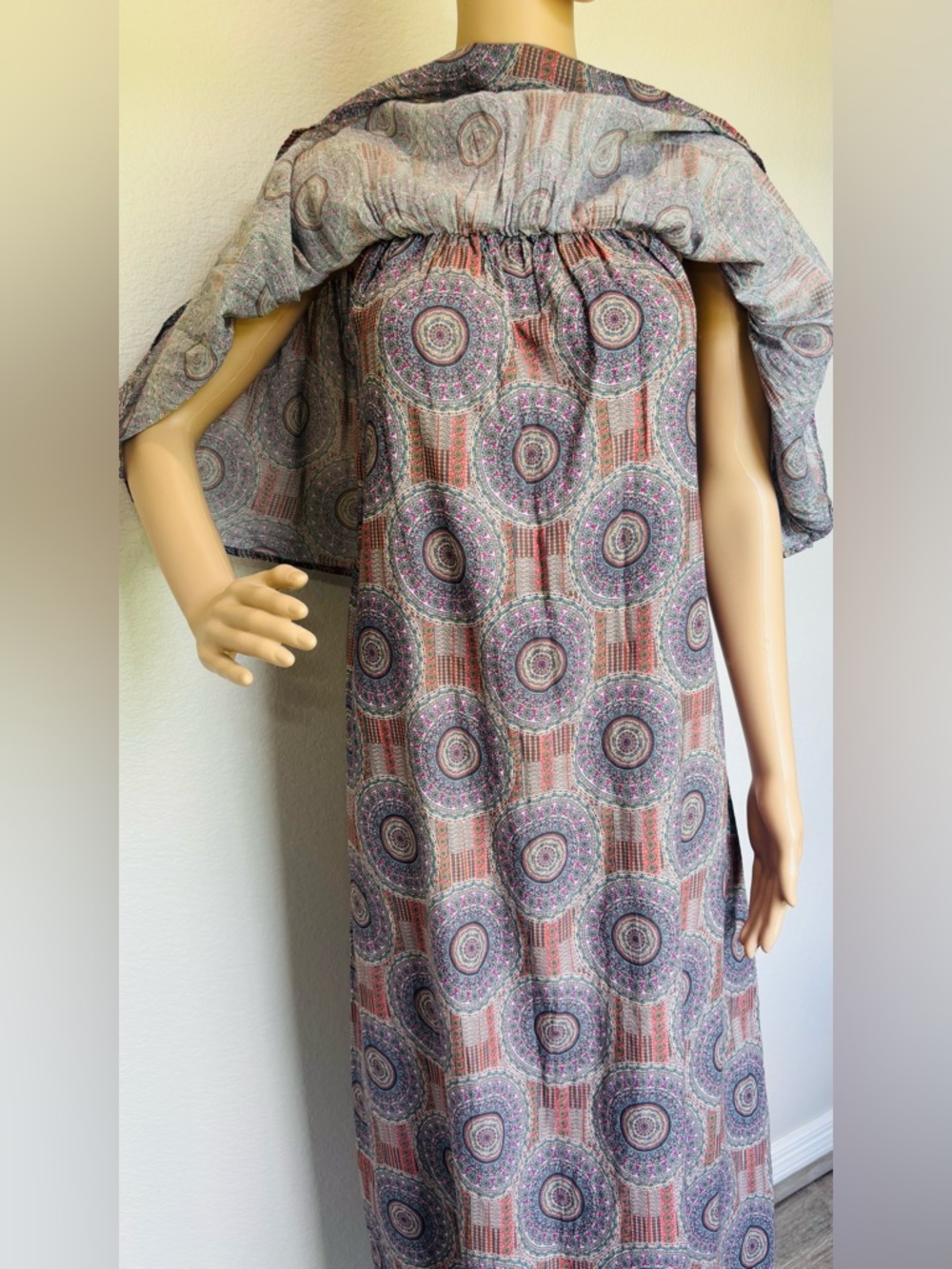 Cost Plus World Market Off-Shoulder Maxi Dress multicolor NWOT - Picture 6 of 14